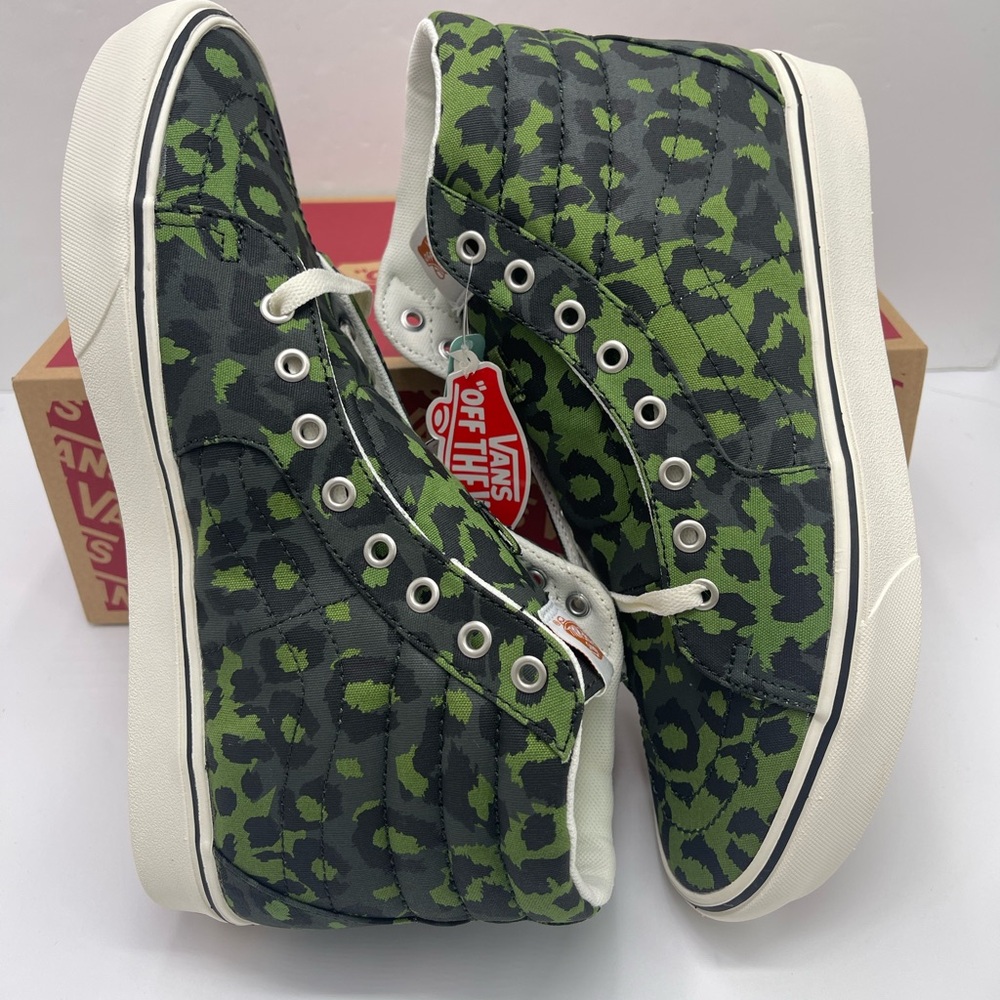 Vans WMNS COMFYCUSH Sk8-Hi Leopard Cactus/Skarab Sneakers Camo High-Tops - Picture 10 of 16